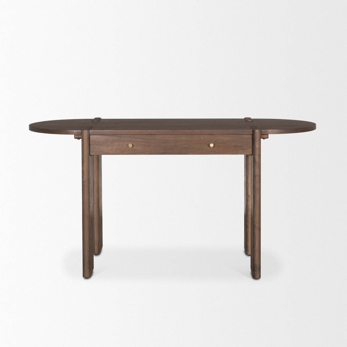 Sohan Dark Brown Elm Wood Oblong Desk from Mercana - Luna Furniture