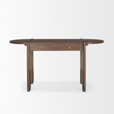 Sohan Dark Brown Elm Wood Oblong Desk from Mercana - Luna Furniture