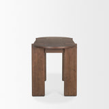 Sohan Dark Brown Elm Wood Oblong Desk from Mercana - Luna Furniture