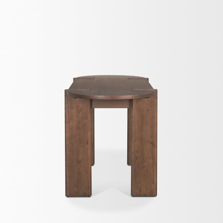 Sohan Dark Brown Elm Wood Oblong Desk from Mercana - Luna Furniture