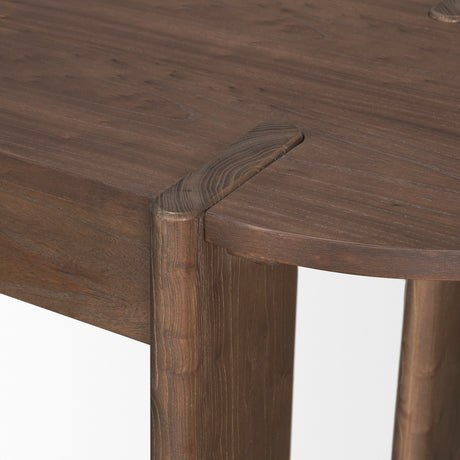 Sohan Dark Brown Elm Wood Oblong Desk from Mercana - Luna Furniture