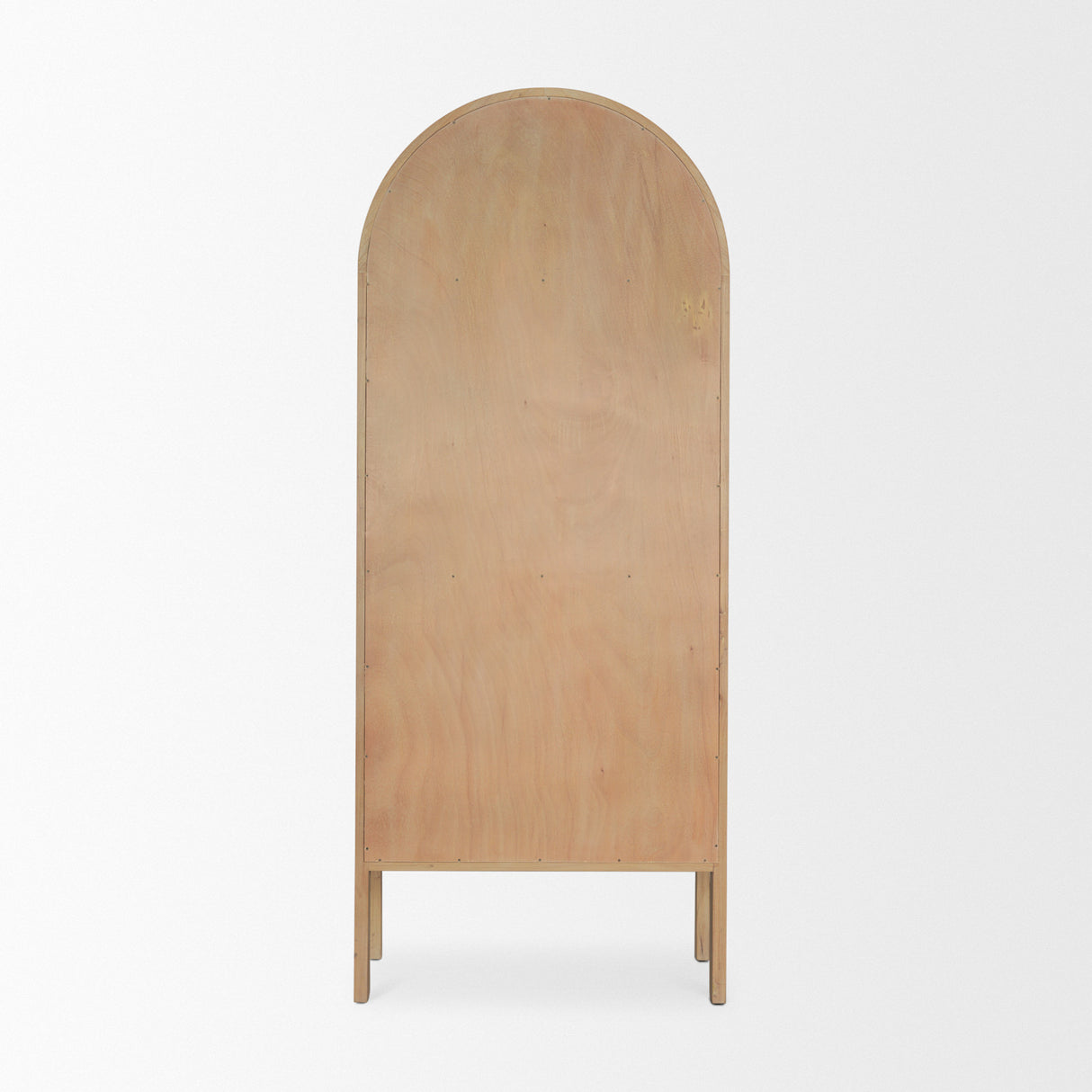 Callum Light Brown Elm Wood w/ Glass Doors Arched Curio Cabinet from Mercana - Luna Furniture