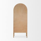 Callum Light Brown Elm Wood w/ Glass Doors Arched Curio Cabinet from Mercana - Luna Furniture