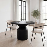 Carolyn Dining Chair w/ Oatmeal Fabric & Matte Black Metal, Set of 2 from Mercana - Luna Furniture