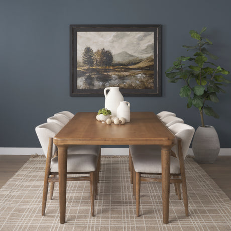 Suvan 84L Light Brown Rectangular Oak Wood Dining Table from Mercana - Luna Furniture
