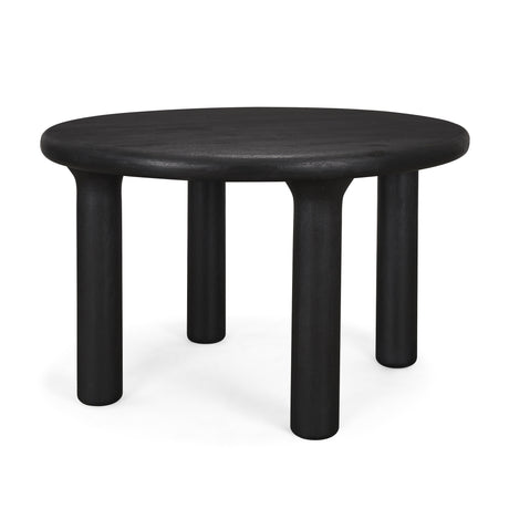 Soma Textured Black Mango Wood Round Dining Table from Mercana - Luna Furniture
