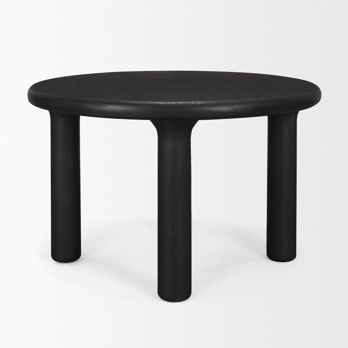 Soma Textured Black Mango Wood Round Dining Table from Mercana - Luna Furniture