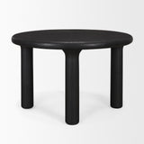 Soma Textured Black Mango Wood Round Dining Table from Mercana - Luna Furniture