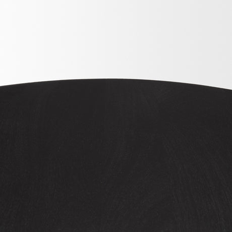 Soma Textured Black Mango Wood Round Dining Table from Mercana - Luna Furniture