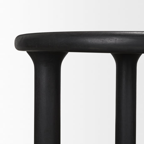 Soma Textured Black Mango Wood Round Dining Table from Mercana - Luna Furniture