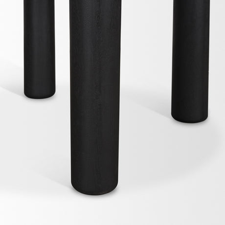 Soma Textured Black Mango Wood Round Dining Table from Mercana - Luna Furniture