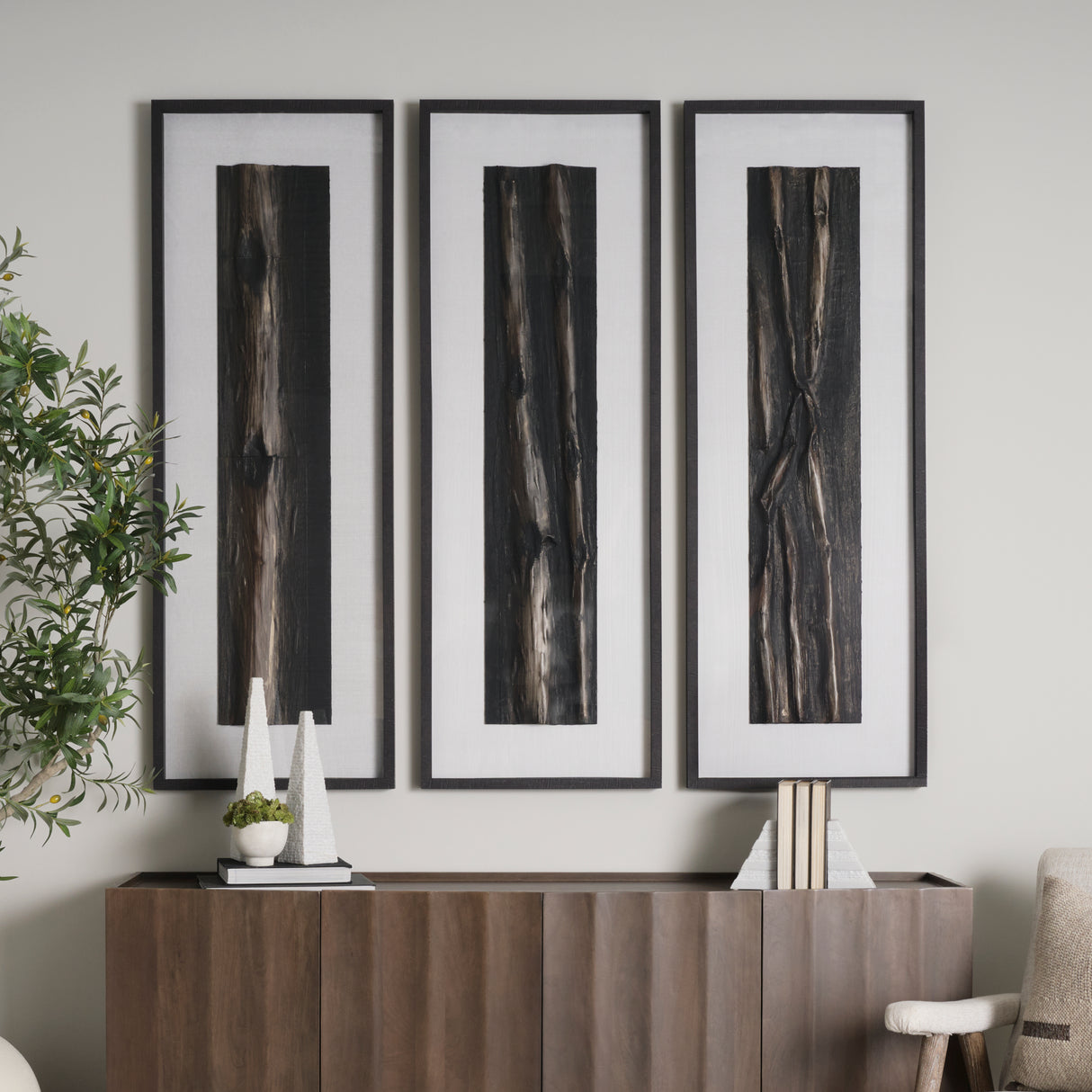 Bamboo Relief I by Studio M a handmade Original Framed Artwork under Glass from Mercana - Luna Furniture