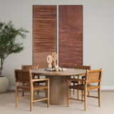 Terra 60L x 60W x 30H Light Brown Wood Round Fluted Dining Table from Mercana - Luna Furniture