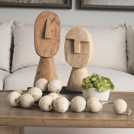 Ivan Large Wooden Head Sculpture from Mercana - Luna Furniture