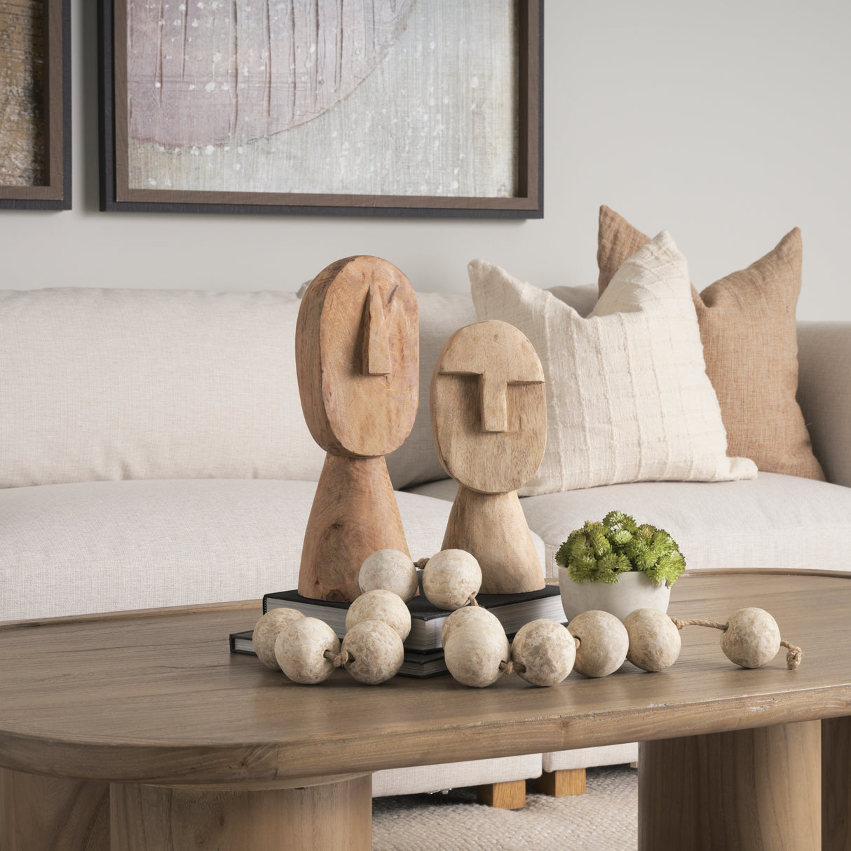 Ivan Large Wooden Head Sculpture from Mercana - Luna Furniture