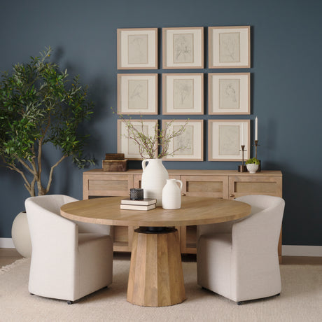 Sondra Oatmeal Performance Fabric Upholstered Club Dining Chair from Mercana - Luna Furniture