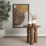 Sonel Pedestal Medium Dark Brown Acacia Wood Foyer Table from Mercana - Luna Furniture