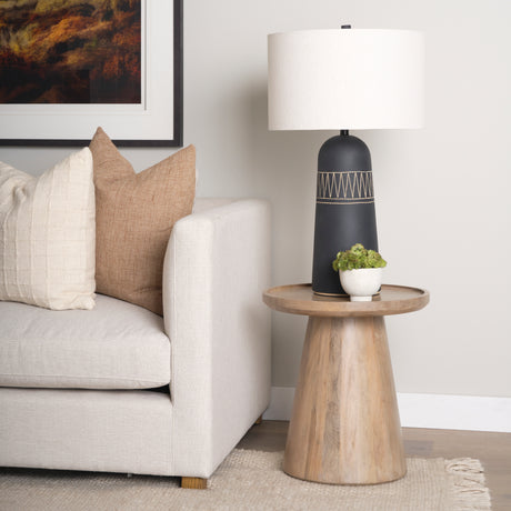 Takoda Light Brown Wood Tapered Drum Accent Table from Mercana - Luna Furniture