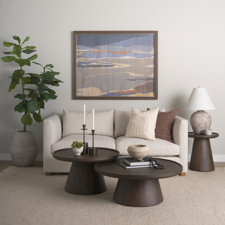 Takoda Dark Brown Wood Tapered Drum Accent Table from Mercana - Luna Furniture