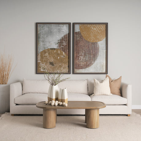 Vania Large Off White w/ Tan Textured Ceramic Vase from Mercana - Luna Furniture