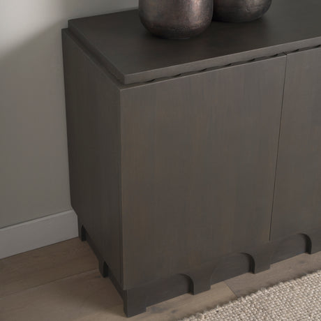Wagner Dark Brown Wood w/ Arched Design Accent Cabinet from Mercana - Luna Furniture