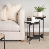 Wade Travertine Marble w/ Matte Black Metal End Tables from Mercana - Luna Furniture