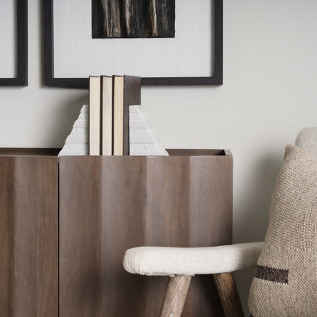 Cavetto White Marble Bookends w/rough carving S/2 from Mercana - Luna Furniture