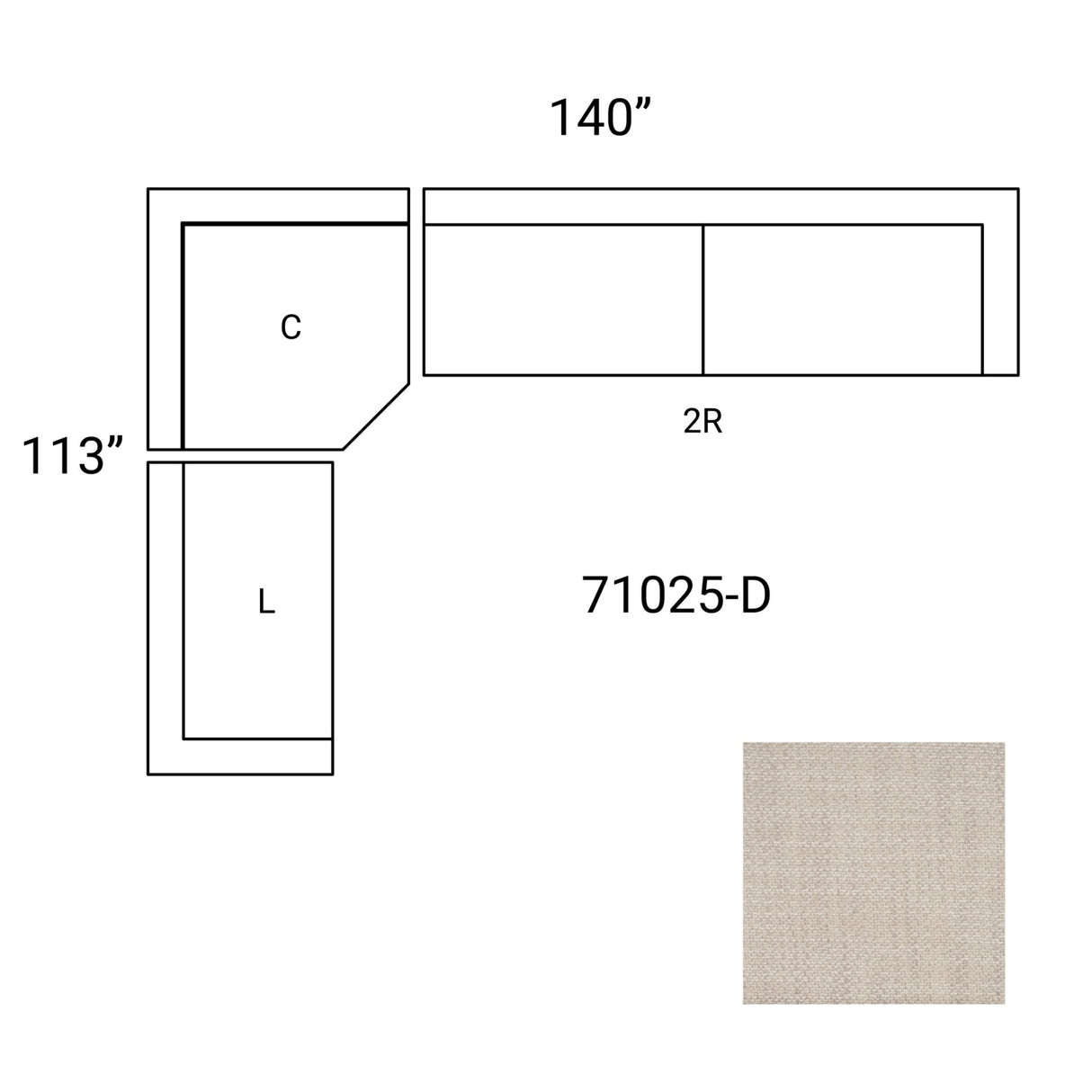 Warner Oatmeal 3 Piece Sofa Set w/Corner Piece from Mercana - Luna Furniture