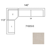 Warner Oatmeal 3 Piece Sofa Set w/Corner Piece from Mercana - Luna Furniture