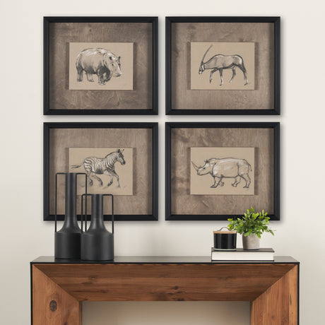 African Animal Study III by Mercana Studio a Hand Embellished Framed Art Print from Mercana - Luna Furniture