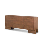 Jonan Medium Brown Wood w/ Dark Aged Brass 2 Door 3 Drawer Sideboard from Mercana - Luna Furniture