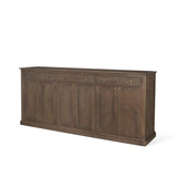 Baron Dark Brown Solid Wood w/ Antiqued Aged Brass Knobs 3-Drawer 6-Door Sideboard from Mercana - Luna Furniture