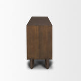 Jonan Dark Brown Wood w/ Dark Aged Brass 2 Door 3 Drawer Sideboard from Mercana - Luna Furniture