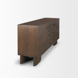 Jonan Dark Brown Wood w/ Dark Aged Brass 2 Door 3 Drawer Sideboard from Mercana - Luna Furniture