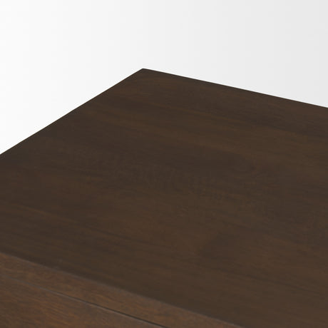 Jonan Dark Brown Wood w/ Dark Aged Brass 2 Door 3 Drawer Sideboard from Mercana - Luna Furniture