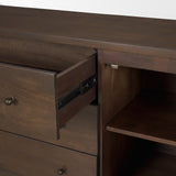 Jonan Dark Brown Wood w/ Dark Aged Brass 2 Door 3 Drawer Sideboard from Mercana - Luna Furniture
