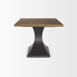 Maxton II 79x39 Rectangular Brown Solid Wood Top Dark Gunmetal Base Dining Table from Mercana - Luna Furniture