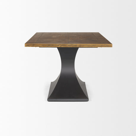 Maxton II 79x39 Rectangular Brown Solid Wood Top Dark Gunmetal Base Dining Table from Mercana - Luna Furniture