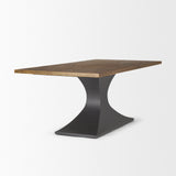 Maxton II 79x39 Rectangular Brown Solid Wood Top Dark Gunmetal Base Dining Table from Mercana - Luna Furniture