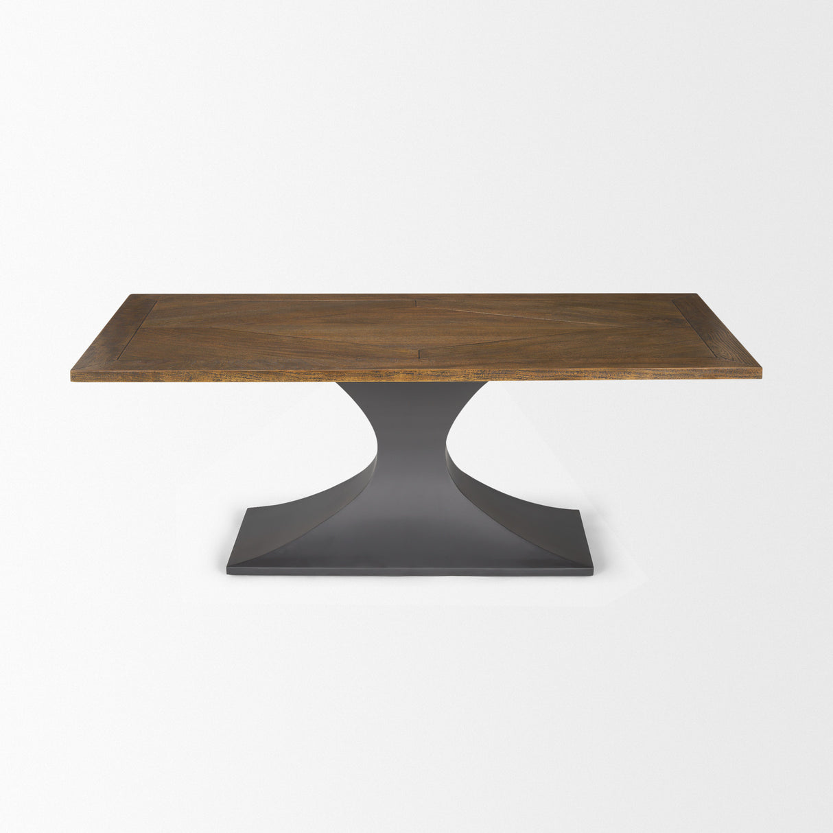 Maxton II 79x39 Rectangular Brown Solid Wood Top Dark Gunmetal Base Dining Table from Mercana - Luna Furniture