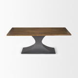 Maxton II 79x39 Rectangular Brown Solid Wood Top Dark Gunmetal Base Dining Table from Mercana - Luna Furniture