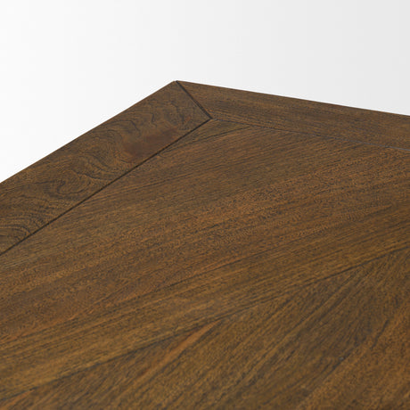 Maxton II 79x39 Rectangular Brown Solid Wood Top Dark Gunmetal Base Dining Table from Mercana - Luna Furniture