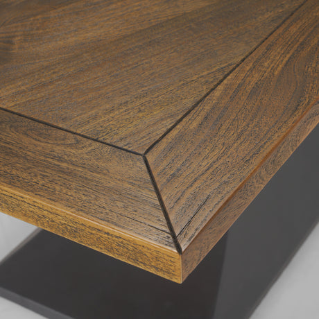 Maxton II 79x39 Rectangular Brown Solid Wood Top Dark Gunmetal Base Dining Table from Mercana - Luna Furniture