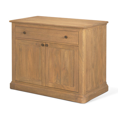 Baron Light Brown Solid Wood w/ Gunmetal Knobs 2-Door Accent Cabinet from Mercana - Luna Furniture