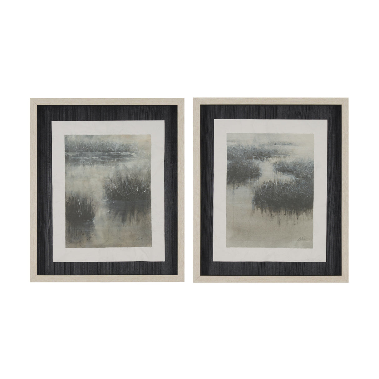 Water Grasses (Set of 2) by Mercana Studio a Hand Embellished Framed Art Print Matted under Glass from Mercana - Luna Furniture