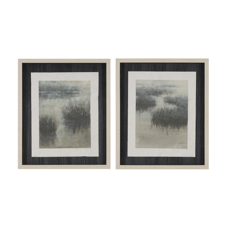 Water Grasses (Set of 2) by Mercana Studio a Hand Embellished Framed Art Print Matted under Glass from Mercana - Luna Furniture