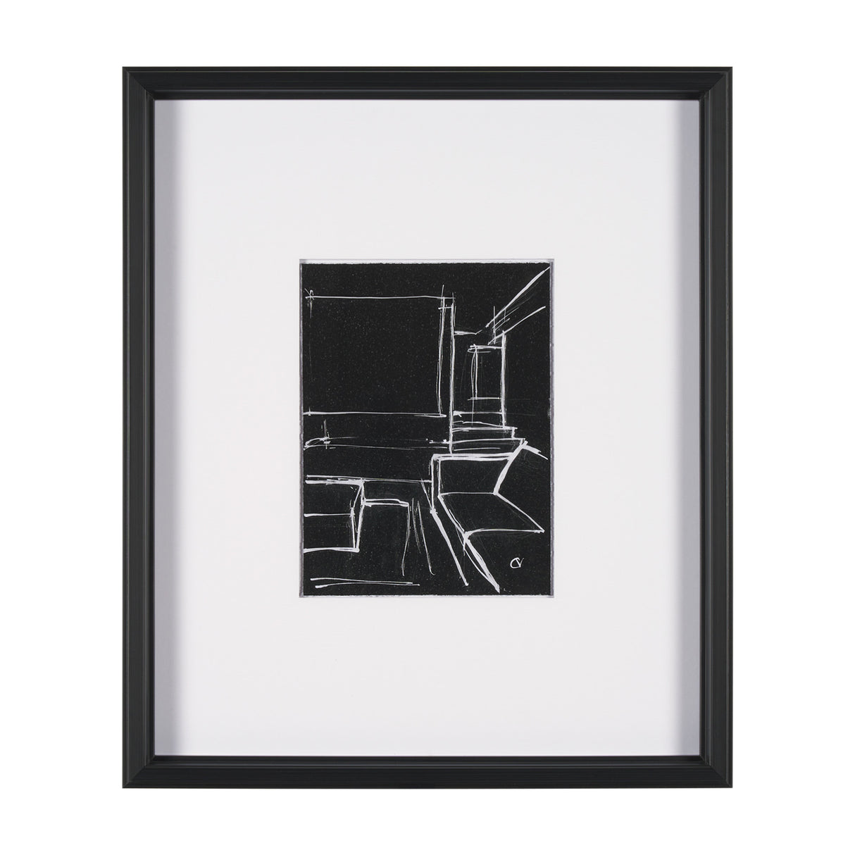 Interior Sketch IV by Mercana Studio a Hand Embellished Framed Art Print Matted under Glass from Mercana - Luna Furniture