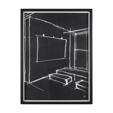 Interior Sketch V by Mercana Studio a Hand Embellished Framed Art Print from Mercana - Luna Furniture
