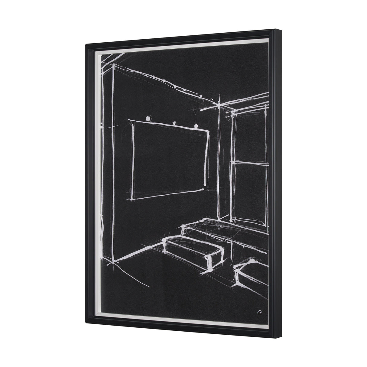 Interior Sketch V by Mercana Studio a Hand Embellished Framed Art Print from Mercana - Luna Furniture