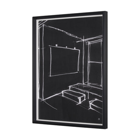 Interior Sketch V by Mercana Studio a Hand Embellished Framed Art Print from Mercana - Luna Furniture